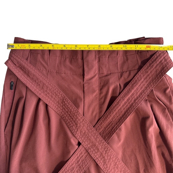 ATHLETA Women’s Skyline II Paperbag Pants, Belted, Pleated, Cognac Brown, Size 4 - Picture 7 of 12